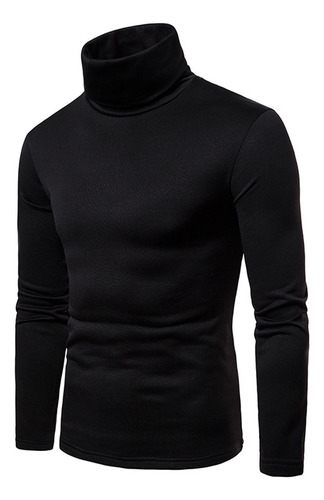 Blusa Casual De Manga Larga Con Cuello Alto Liso Tipo C Para