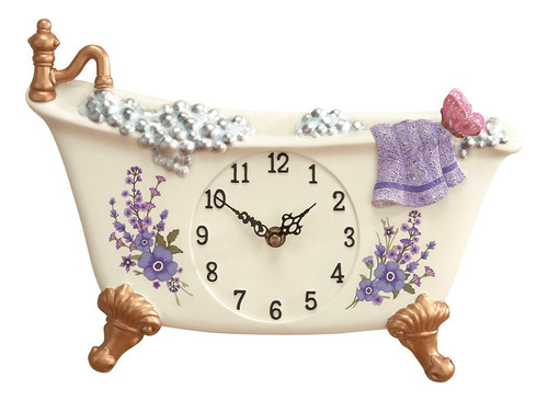 Collections Etc Lavanda Bañera Reloj De Pared Decorativo P