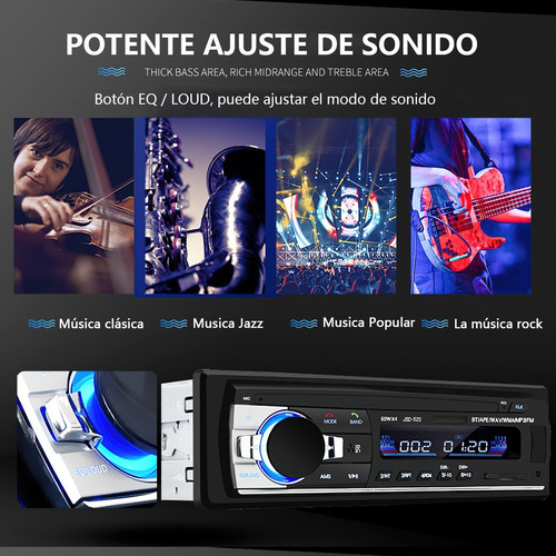 Imagen 3 de 8 de Auto Estereo Reproductor Mp3 Bluetooth Manos Libres Control