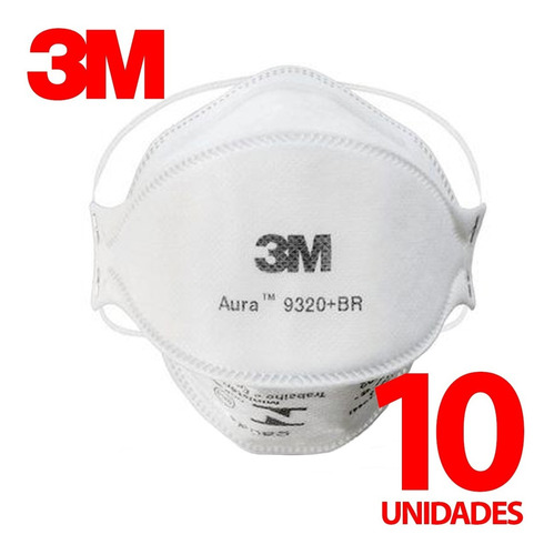 10 Máscaras 3m Aura 9320 Br Respirador Máscara Pff2 / N95 