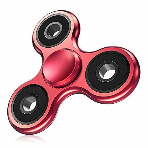 Fidget Spinner Para La Ansiedad Antiestres Color Rojo Metal