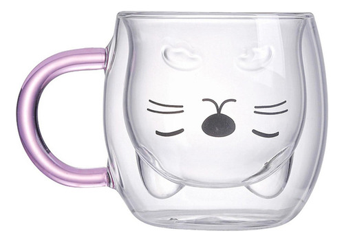 A, For 2x Taza Cristal Con Forma Oreja Gato, Taza