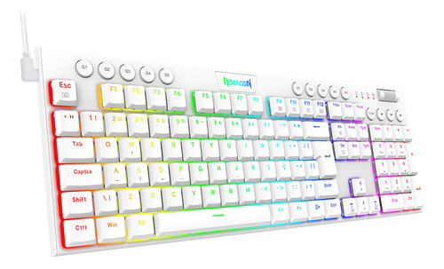 Teclado Horus Rgb Switch Brown Redragon K619w-rgb Branco Branco Abnt2