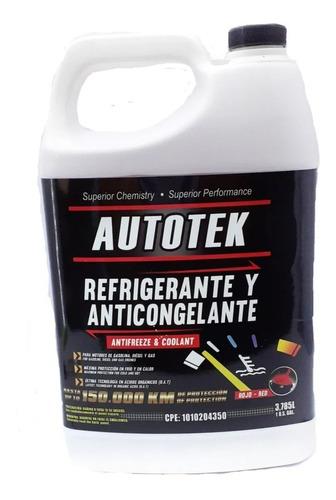 Liquido Refrigerante Anticongelante Rojo 3.78 Litros