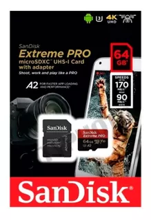 Memoria Micro Sd Extreme Pro A2 Uhs-i 64gb 170mb 4k Sandisk