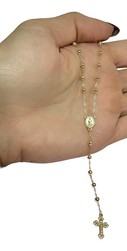 Corrente Terço Completo Ouro 18k 750 Cor Dourado