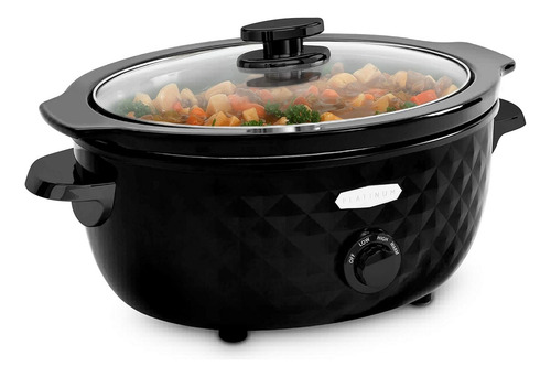 Olla Lento Cocimiento Diamante 5.6 L Elite Cocina Hogar Color Negro Frecuencia 60hz