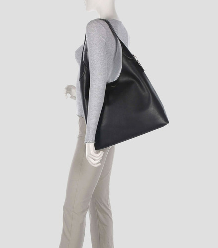Bolsa Shoulder Negro En Piel Brooklyn 39 Mujer Color Ne Diseño De La Tela Lisa