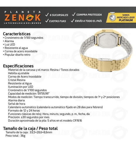 Reloj Casio La-680wga Digital Acero Inoxidable Crono Timer