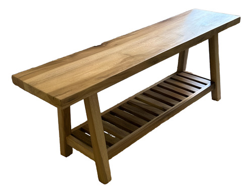 Banco Varillado Pie De Cama O Sillón De Madera Petiribi