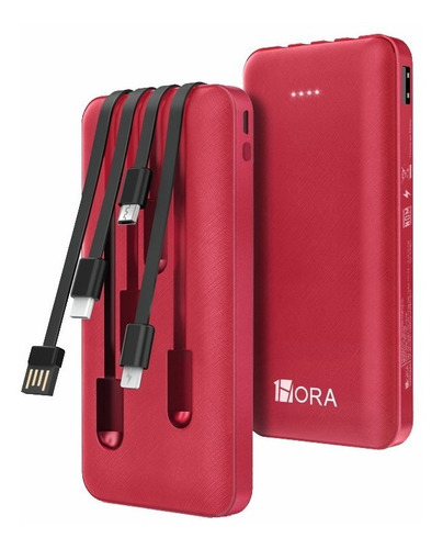 Power Bank 1hora 10000mah Carga Rápida Bateria Portátil Con 4 Cables Micro Usb / V8 Ip Tipo C