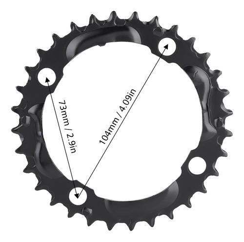 Cadena De Bicicleta, 32t, 104 Mm, Bcd, Redondo De Acero De A