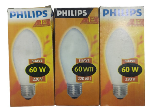 Lámpara Halogena Philips Velita 60w E27 Pack X 3u