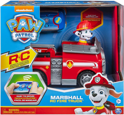 Paw Patrol Radio Control Remoto Marshall Bombero Nickelodeon