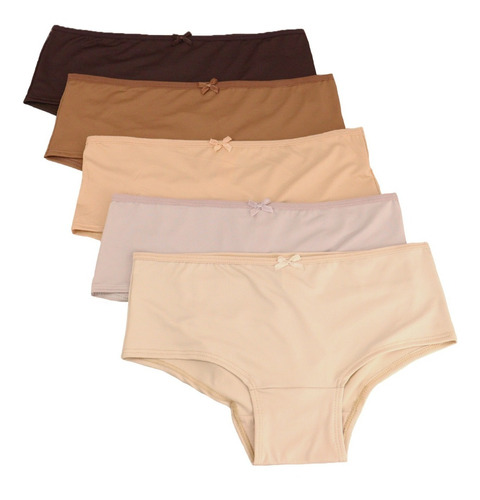 Set 5 Boxer Juvenil Bragas Mujer Deportivos Colores Neutros