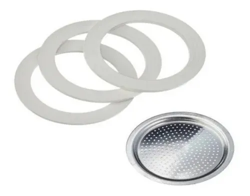 Filtro Cafetera Italiana Bialetti + 3 Gomas Tamaños Color 6 Tazas
