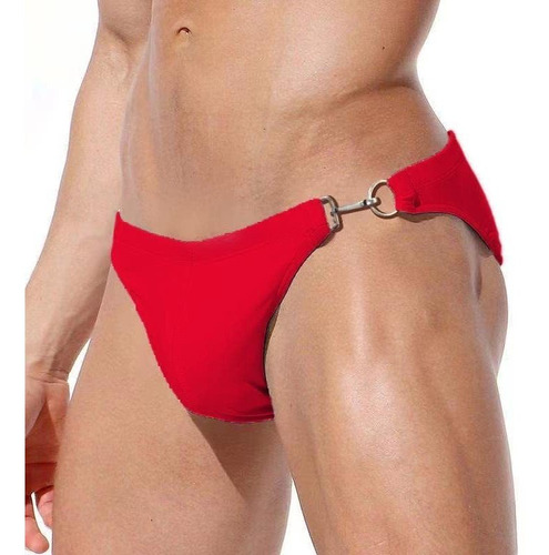 Mens Sexy Nylon Bikini Swim Briefs Hook Y Ring B4nqr