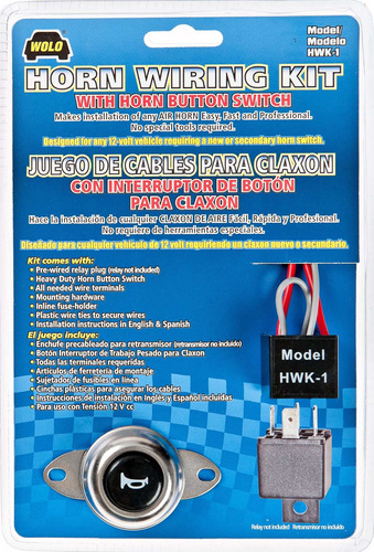 Kit De Cableado Wolo De Bocina Con Interruptor (hwk-1) Juego