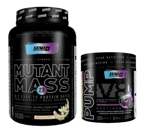 Combo Mutant Mass 1.5kg + Pump V8 X 315g- Star Nutrition