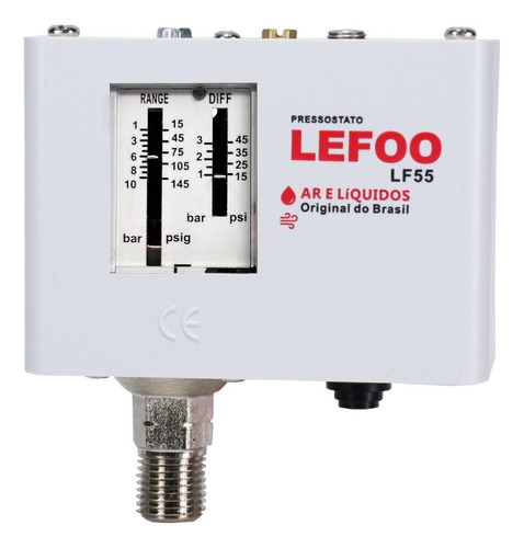 Pressostato Lefoo Lf5510-03w Refrigeração Água Ar 1 A 10 Bar