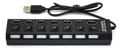 Hub Usb 2.0 7 Puertos Con Switch Led Laptop Pc Multiconector