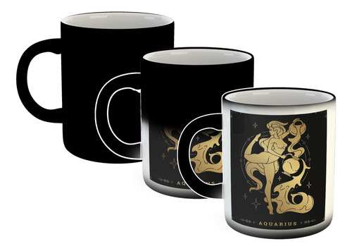 Taza Magica Astrologia Oro Signos Zodiaco Acuario