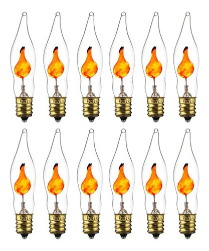 Sunlite 01506 Petite Flicker Bulb Candelabro E12 Base Clear 