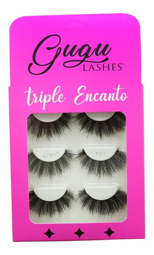 Pestañas Gugu Lashes Triple Encanto Fibras De Seda