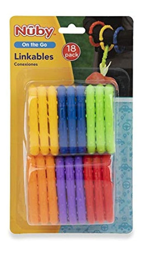 Nuby Linkables, 18 Coloridos Enlaces Acoplables Para Cocheci