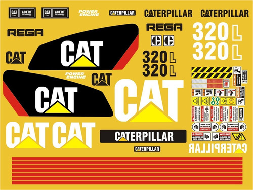 Calcomanías Para Excavadora 320l Opción 2