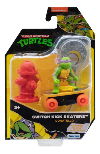 Figura Tortugas Ninja En Patineta Blister Lanzador