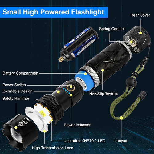 Linternas Led Linterna Recargable De 250000 Lúmenes