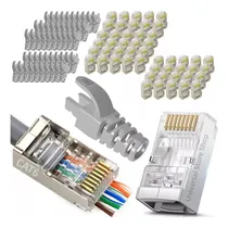 Comprar 50 Conectores Rj45 Cat6 Pasantes Extremos De Cable Ethernet