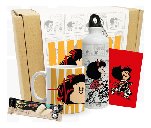 Taza Mafalda / Kit De Regalo Mafalda / Botella Mafalda