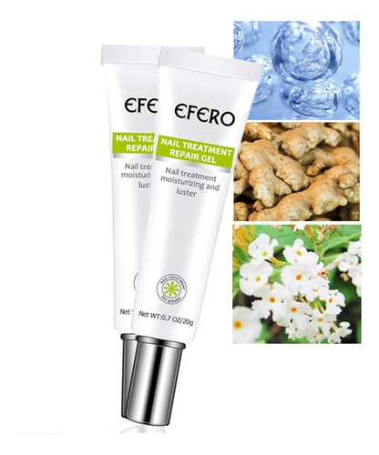 Paquete De 2 Unidades De Gel Reparador De Unas Efero, Crema