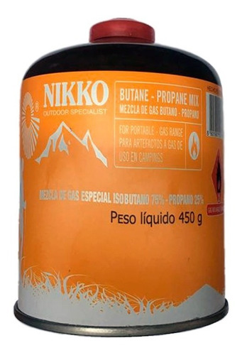 Bombona De Gas Nikko X 450 Grs Butano Y Propano Trekking