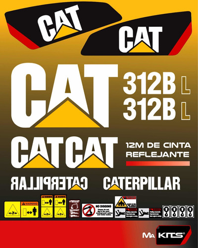 Calcomanías Para Maquinaria 312bl Excavadora Cat