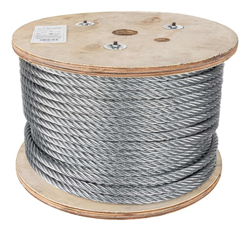 Cable De Acero 7/16' Flexible 7x19 Hilos Carrete 75 M