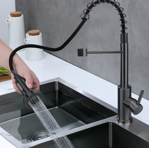 Imagen 6 de 10 de Mezcladora D/cocina P/lavadero C/extensión Desplegable Black
