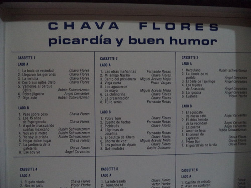 Chava Flores Picardia Y Buen Humor Box Set 6 Cassettes Tapes | MercadoLibre