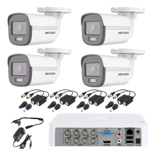 Kit Turbohd 2mp Dvr 8 Ch 4 Cámaras Colorvu Sin Disco Baluns