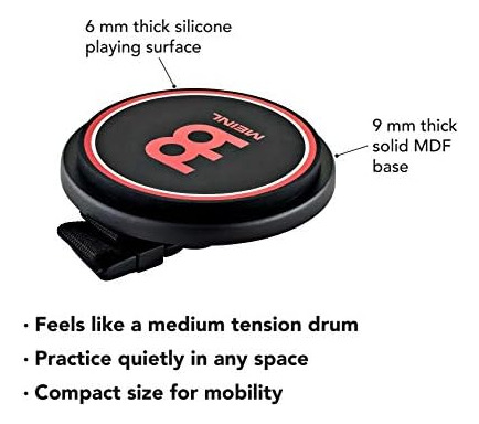Meinl Cymbals 4 Knee Drum Practice Pad, Silicona Rebote Me