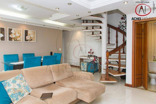 Imagem 1 de 30 de Apartamento Com 2 Dormitórios, 2 Suítes, 3 Banheiros E 1 Vaga Coletiva Suficiente À Venda, 92 M² Por R$ 535.000 - Boqueirão - Santos/sp - Ap10536