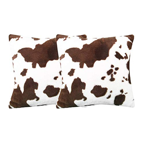 Fundas De Almohada Estampado De Vacas 18x18, 6 Piezas D...