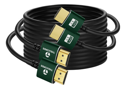 Thsucords Cable Hdmi A Hdmi Delgado De 15 Pies, Paquete De 2