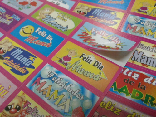 Stickers Autoadhesivos Mama Candy Tarjetas X 96 Troquelados