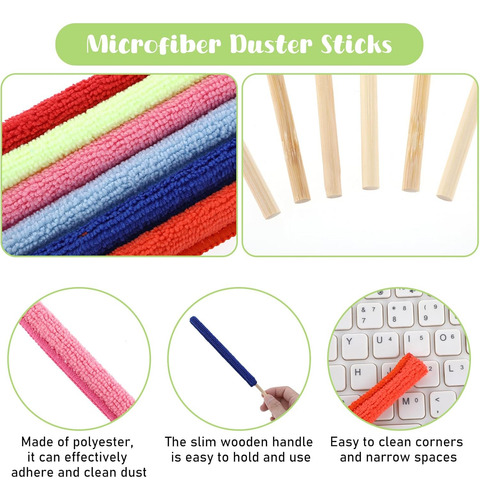 12 Piezas De Plumeros De Microfibra Para Limpieza, Mini Pali