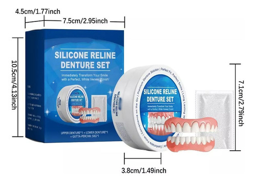 Conjunto De Dentaduras Unissex De Silicone Macio, Confortáve