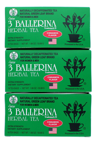 Ballerina Tea Bebida Extra Fuerte Sabor Canela (3 Cajas)