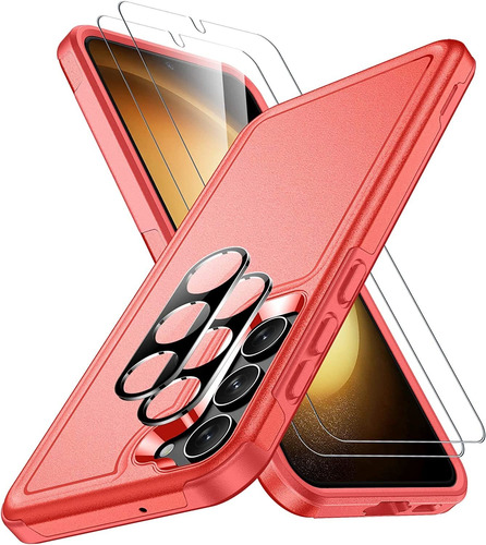 Funda Para Samsung Galaxy S23 V Templado Y Camara X2 Roja